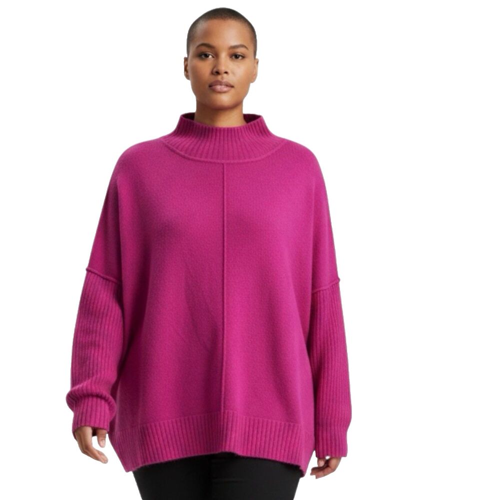 Maeve 3X Rich Pink Wool Blend Lounging Glam Sweater Women's Plus